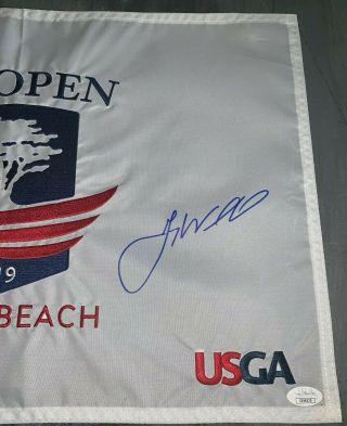 GARY WOODLAND USA SIGNED OFFICIAL 2019 US OPEN EMBROIDERED FLAG JSA CERT EE96570 2