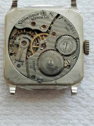 Vintage Hamilton Tonneau Wrist Watch In 14k Wgf Case For Repair