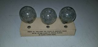 Vintage Sylvania Blue Dot Flashbulbs Set Of 3 Clear Bulbs,  Press 25