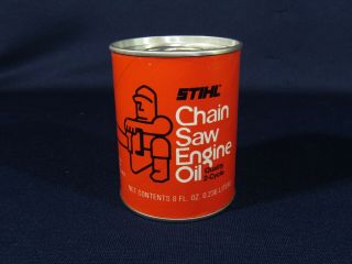 Vintage 1/2 Pint Stihl Chainsaw Engine Oil Quality 2 Cycle 8oz Full Can