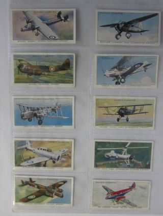 Players Aircraft Of The Royal Air Force 1938 Full Set In Plastic Sleeves