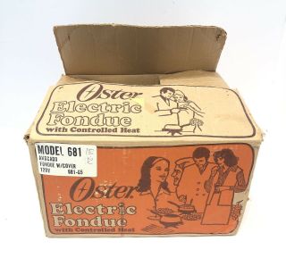 Vintage Oster Electric Fondue Pot Cooker Avocado Model 681