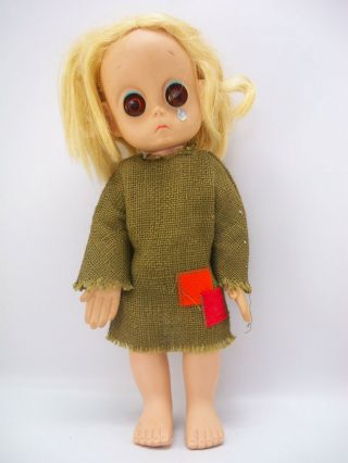 Vintage Little Miss No Name Doll Hasbro 1965 1st Edition Tear Keane Big Eyes