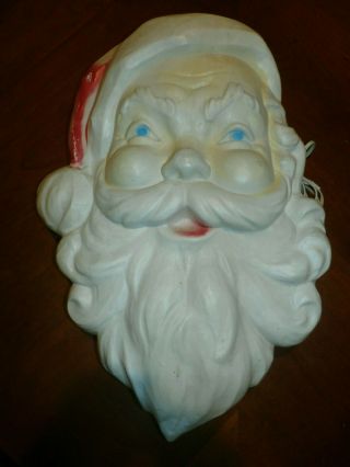 Vintage Union Products Blow Mold Christmas Santa Head Face Light