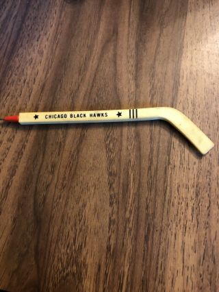 Vtg 70’s Nhl Chicago Blackhawks Hockey Stick Pen Made In Usa