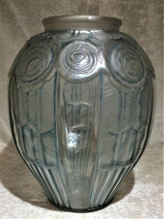 Antique A.  Hunebelle French Art Deco Glass Vase 9