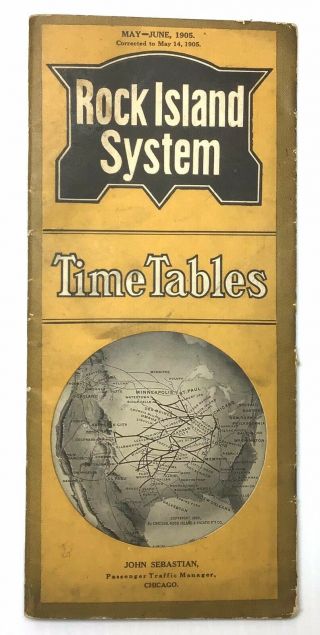 Vintage May – June 1905 Rock Island System Railroad Timetable
