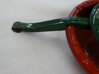Vintage 1950 ' s Heavy Metal Christmas Tree Stand Red & Green 4 1/2 