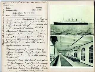 1932 Handwritten Trip Diary West Indies Volcano Ruined City St.  Pierre Statendam