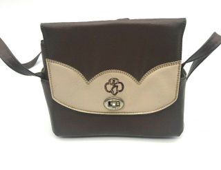 1950’s Vintage Girl Scout Collectible Brownie Strapped Purse Tan Brown
