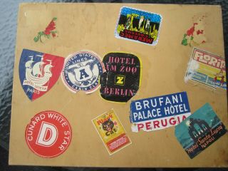 Vintage Wooden Artist Paint Box W/stickers White Star Cunard,  Hotels,  Etc.