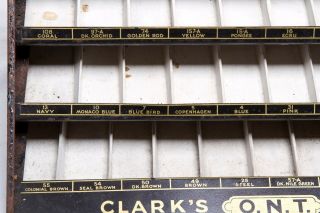 Antique Clark ' s O.  N.  T Boilfast Thread Slant Front Display Case 3