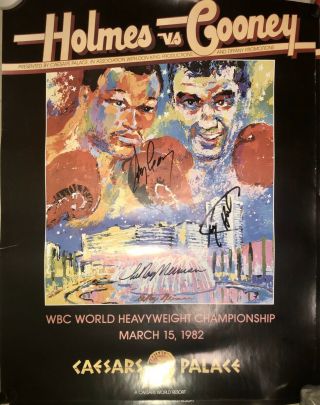 Larry Holmes Gerry Cooney Signed Fight Poster with Leroy Neiman Boxing 2