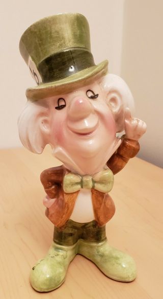 Vintage Walt Disney Mad Hatter Alice In Wonderland Ceramic Figurine