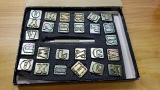 Vintage Craftool Alphabet 3/4 " Leather Stamp Set Tool Stamping Standard