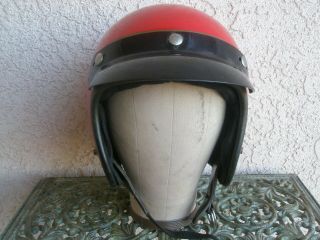 Vintage Bell R - T Rt Motorcycle Helmet 7 1/8 Red Custom Atomic Pinstripe Job