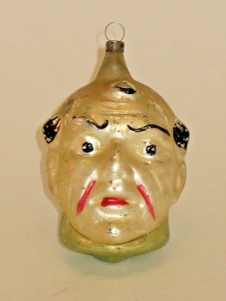 German Antique Devil Head Figural Glass Christmas Ornament Decoration 1900 