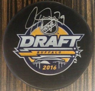 Carter Hart Philadelphia Flyers Autographed Signed 2016 Draft Logo Puck Jsa