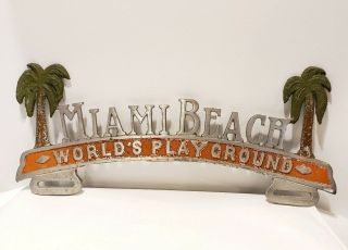 Vintage Miami Beach Florida License Plate Topper World 