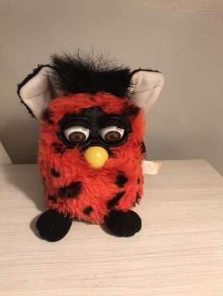 1999 Furby Toy Tiger Red And Black Spots Vintage Ladybug