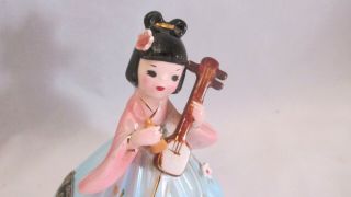 VTG 1950s Josef Originals Ceramic Figurine.  Wee Japanese Kabuki.  Shaminsen NR 2