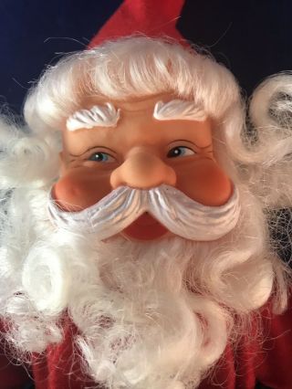 Vintage Rubber Face And Hands Plush Santa Doll,  Small,  Slightly Creepy