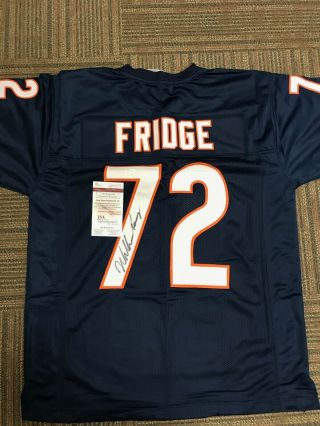 William Perry Chicago Bears Signed Autograph Blue Fridge Football Jersey Jsa