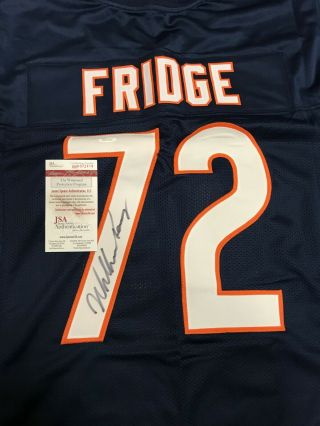 William Perry Chicago Bears Signed Autograph Blue FRIDGE Football Jersey JSA 2