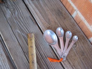 Vintage Us Standard Aluminum Measuring Spoon Set Usa