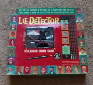 Vtg Mattel Lie Detector Game 1960 Scientific Crime Board Game 99 Complete