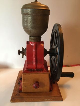 Antique Elma Spain Cast Iron Single Wheel Coffee Grinder Mill 1930 " S