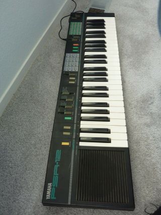 Yamaha Psr - 12 Vintage Keyboard Synthesizer W/ Ac Adapter And Stand