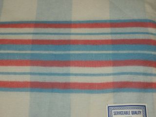 Vtg 100 Cotton Flannel Plaid Blanket NOSWT Cozy Warmth Blue Pink Twin 60 x 76 3