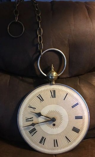 Vintage Large Pocket Watch Wall Clock Roman Numeral