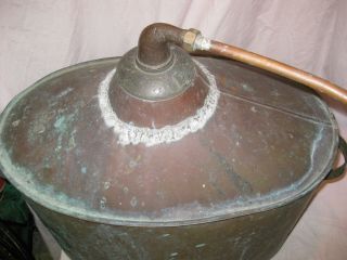 AWESOME ANTIQUE COPPER WHISKEY MOONSHINE STILL W/ COIL BUCKET - ORIG. ,  COMPLETE 3