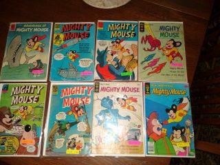 Mighty Mouse Vintage 8 Comics 6 - 12¢ 1 - 15¢ & 1 - 35¢ 5 Are Dell 3 Are Gold Key.