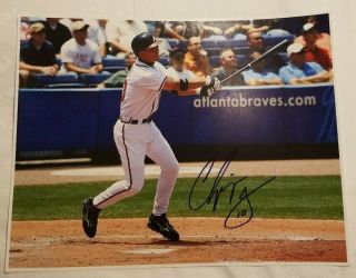 Chipper Jones Signed 11x14 Photo (atlanta Braves,  Hall Of Fame)