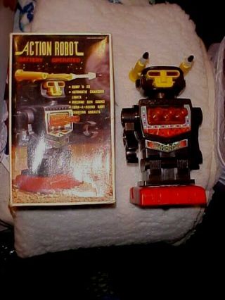 Vintage Robot Missile Shooting Action Hong Kong Battery Operated