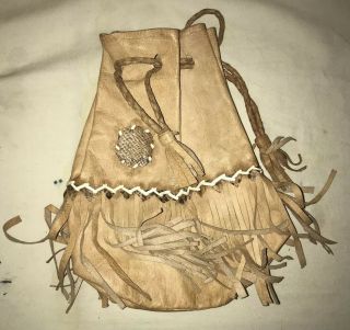 Antique Vintage Native American Indian Beaded Medicine Pouch Bag