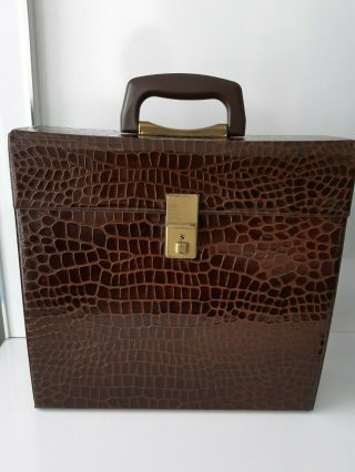 Cheney - Vintage Faux Crocodile Skin Record Storage/carry Case For 12 " Vinyl