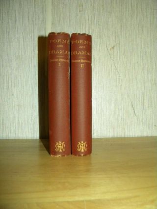 ROBERT BROWNING POEMS & DRAMAS.  In 2 volumes.  Published 1887 by Houghton Mifflin 2