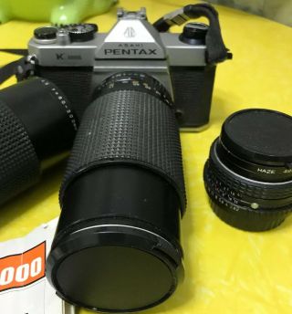 Vintage Asahi Pentax K 1000 Film Camera With Asst.  Lenses 2