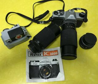 Vintage Asahi Pentax K 1000 Film Camera With Asst.  Lenses 3