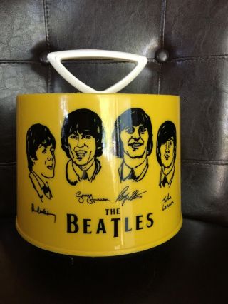 Vintage Disk Go Case With Beatles Image - Yellow