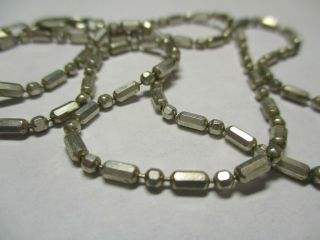 Sterling Silver 925 Estate Vintage Italian Bar Bead Ball 20 Inch Necklace 2mm