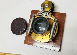Antique Brass Bausch & Lomb Piston Shutter 11 " Lens Zeiss Convertible Anastigmat