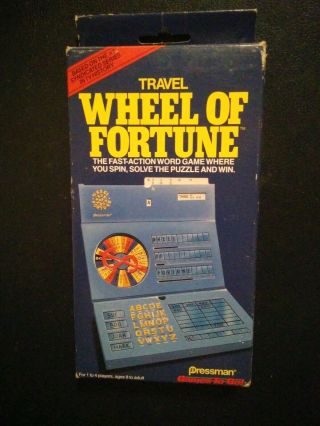 Travel Wheel Of Fortune Portable Game Show Pressman Vintage Gaming Merv Griffin