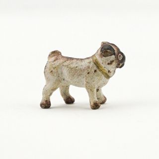 Antique Vienna Cold Painted Bronze - Miniature Pug Dog Figure - Unusual