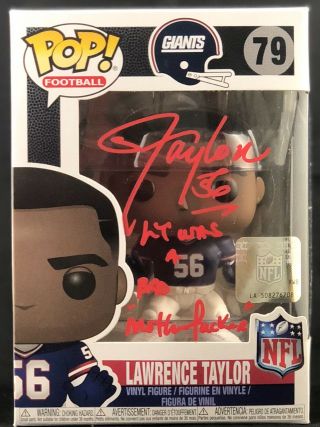 Lawrence Taylor Autographed Signed Inscribed Funko Pop York Giants Psa