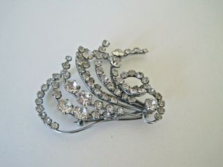 Vintage Art Deco Jewellery Huge Crystal Rhinestone Statement Pin Brooch